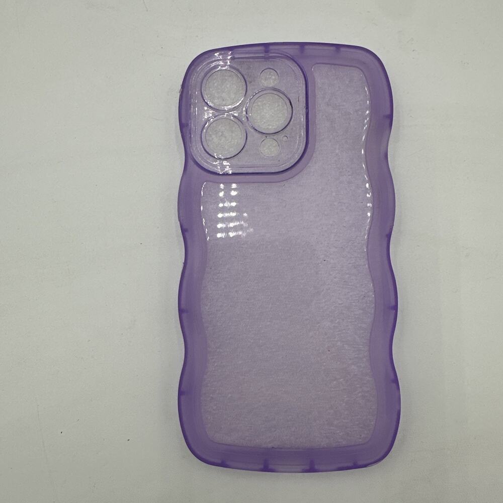 for iPhone 13 Pro Case, Curly Wavy Frame Hard Translucent Matte Clear Back Cover